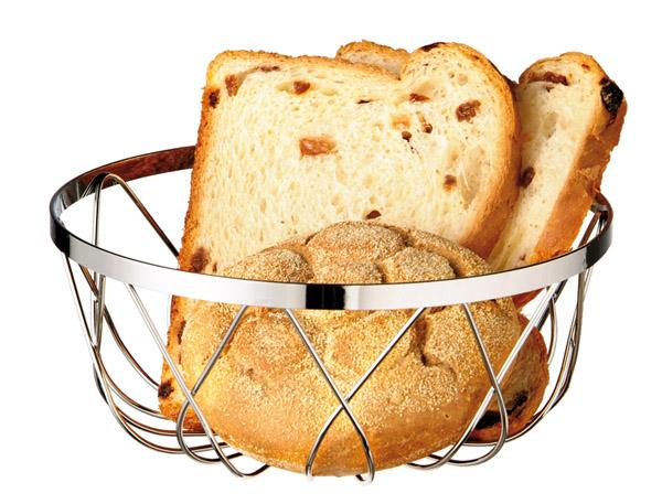 Brot in Metallkorb für Gastronomie