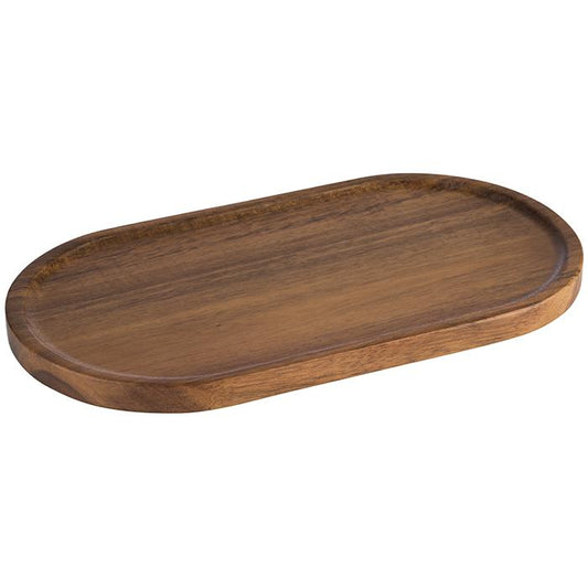 Holztablett, oval, braun, leer.