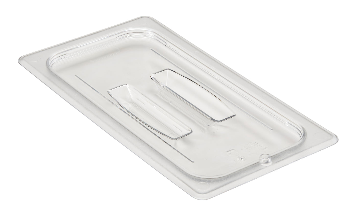 Transparenter GN-Behälterdeckel aus Kunststoff.