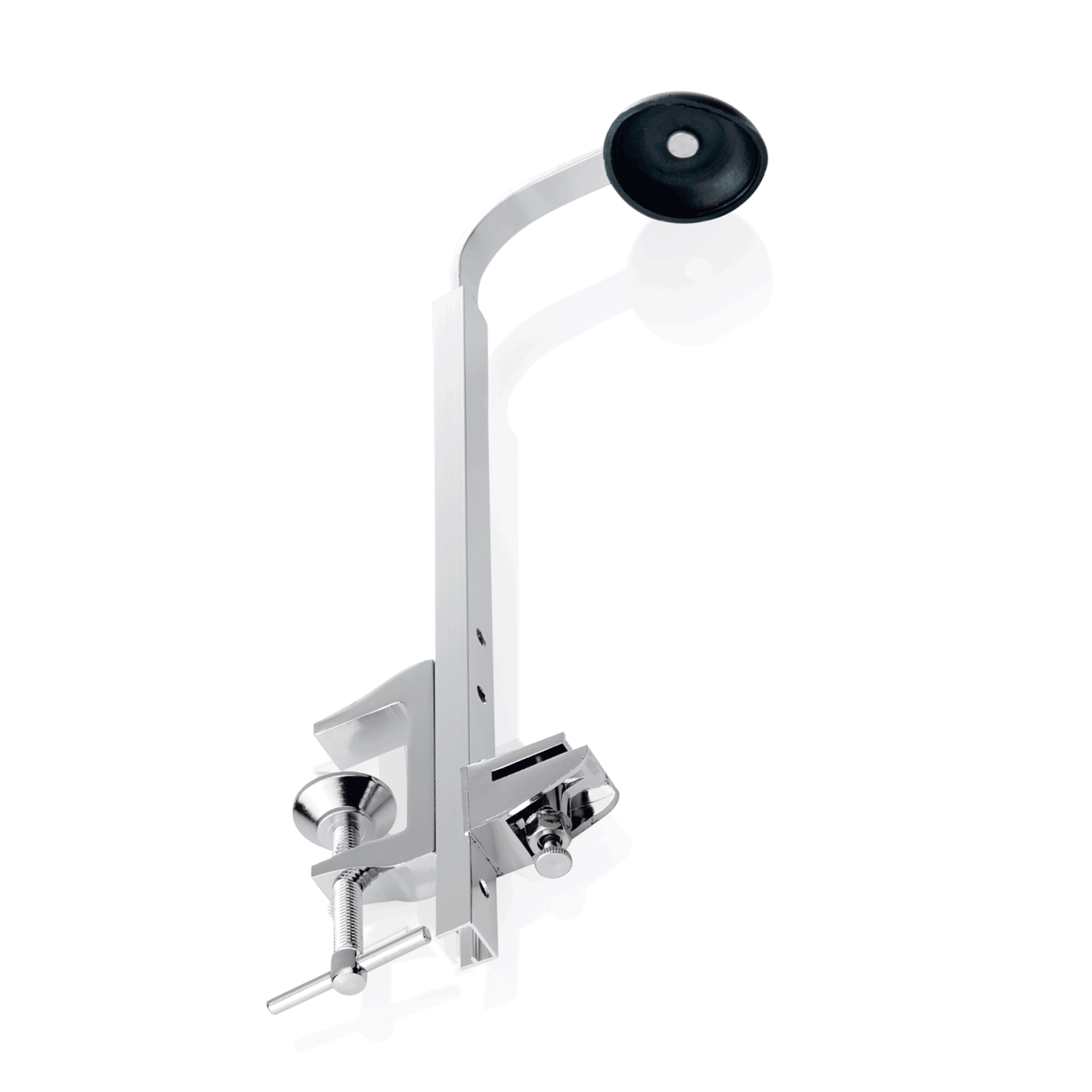 Metallischer Topfdeckelhalter mit Klemme.