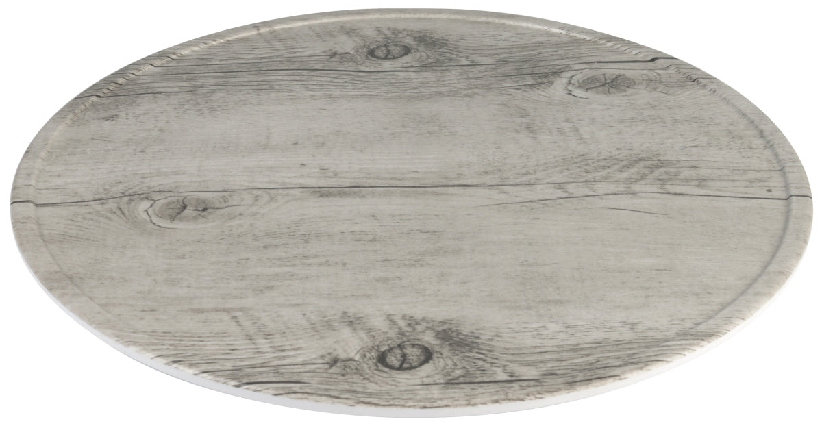 Leeres runder Holz-Teller