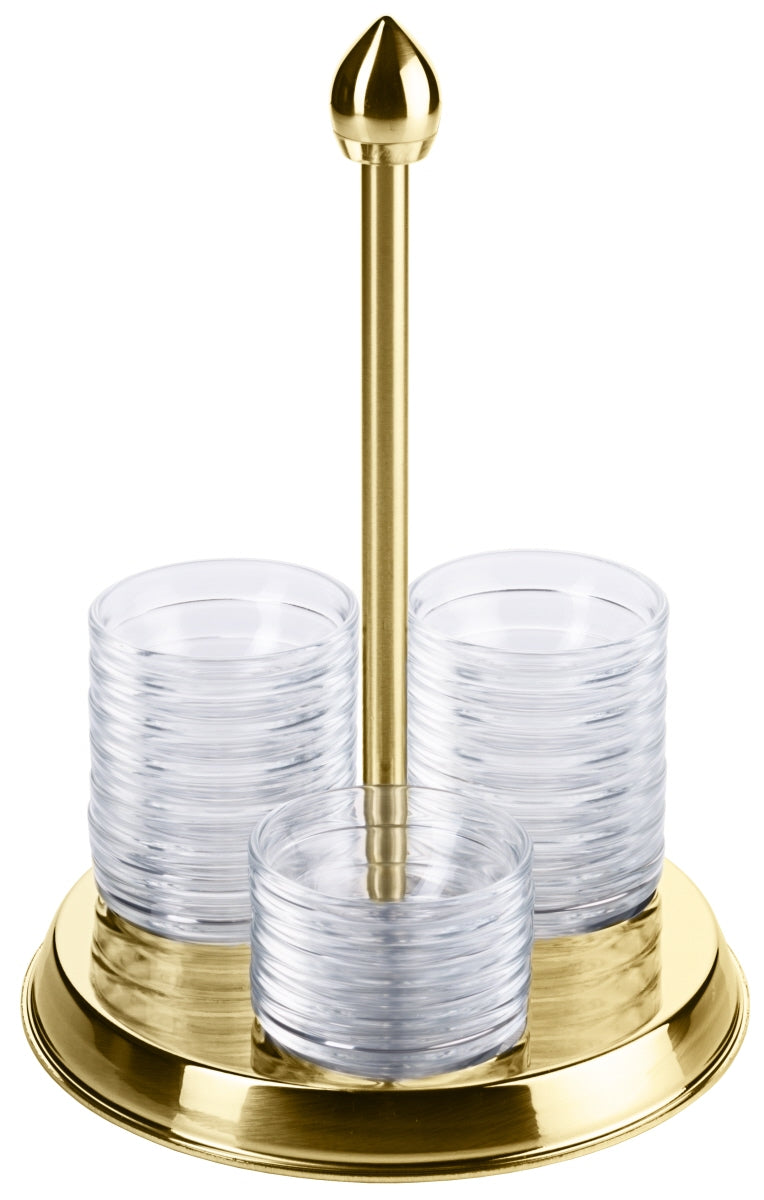 Glasteller mit Stäbchenhalter