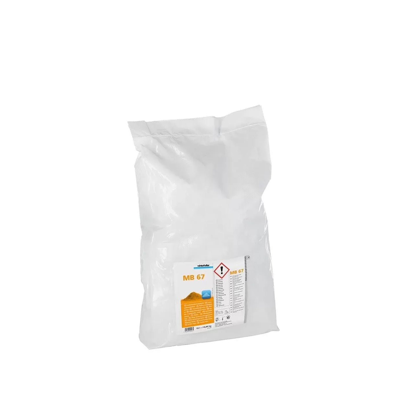 Weißer Sack mit Inhaltsstoffen.