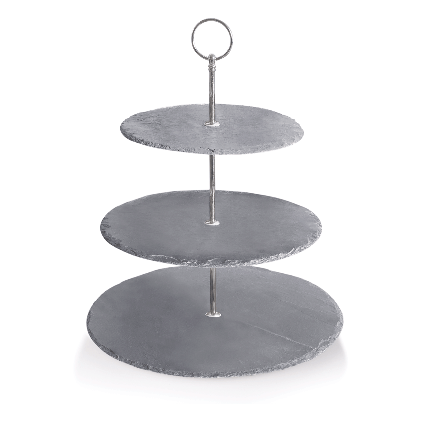 Dreistöckige Etagere aus Schiefer.