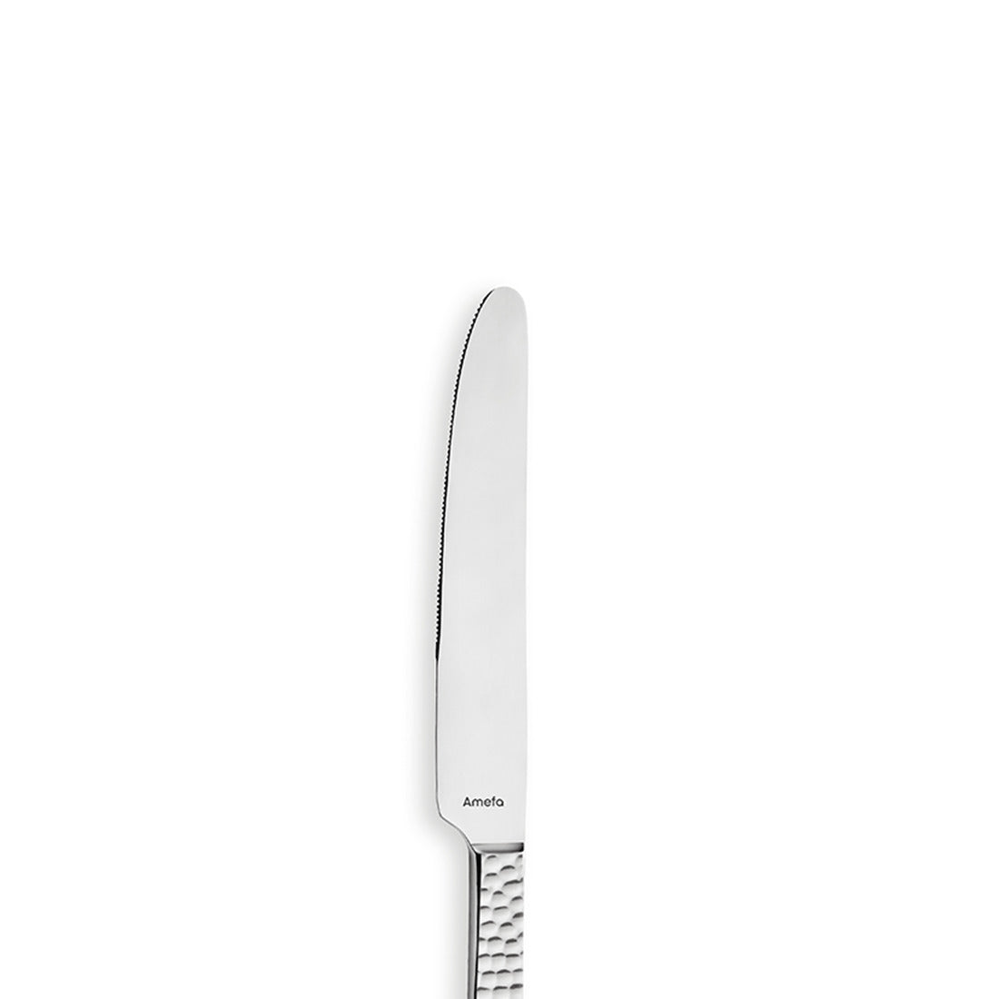 Silbernes Messer mit gehämmertem Griff.