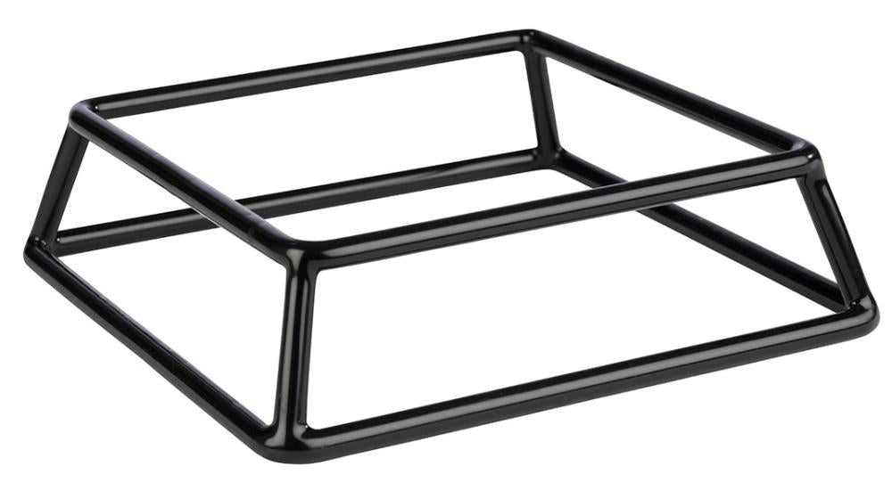 Schwarzer Metallständer für Gastronomie.