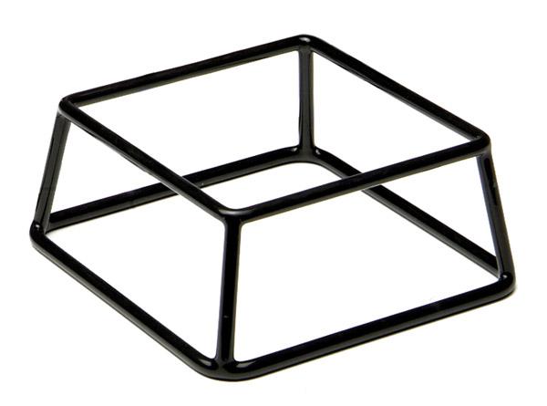 Schwarzer Metallständer für Gastronomie.