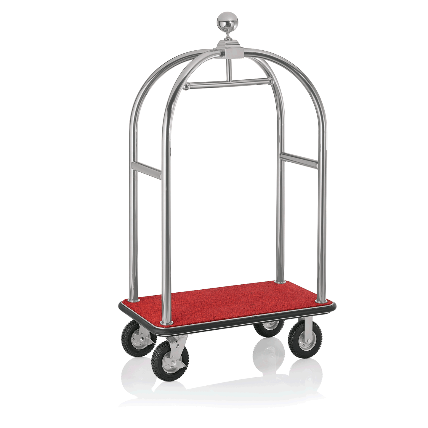 Gepäckwagen mit rotem Boden.