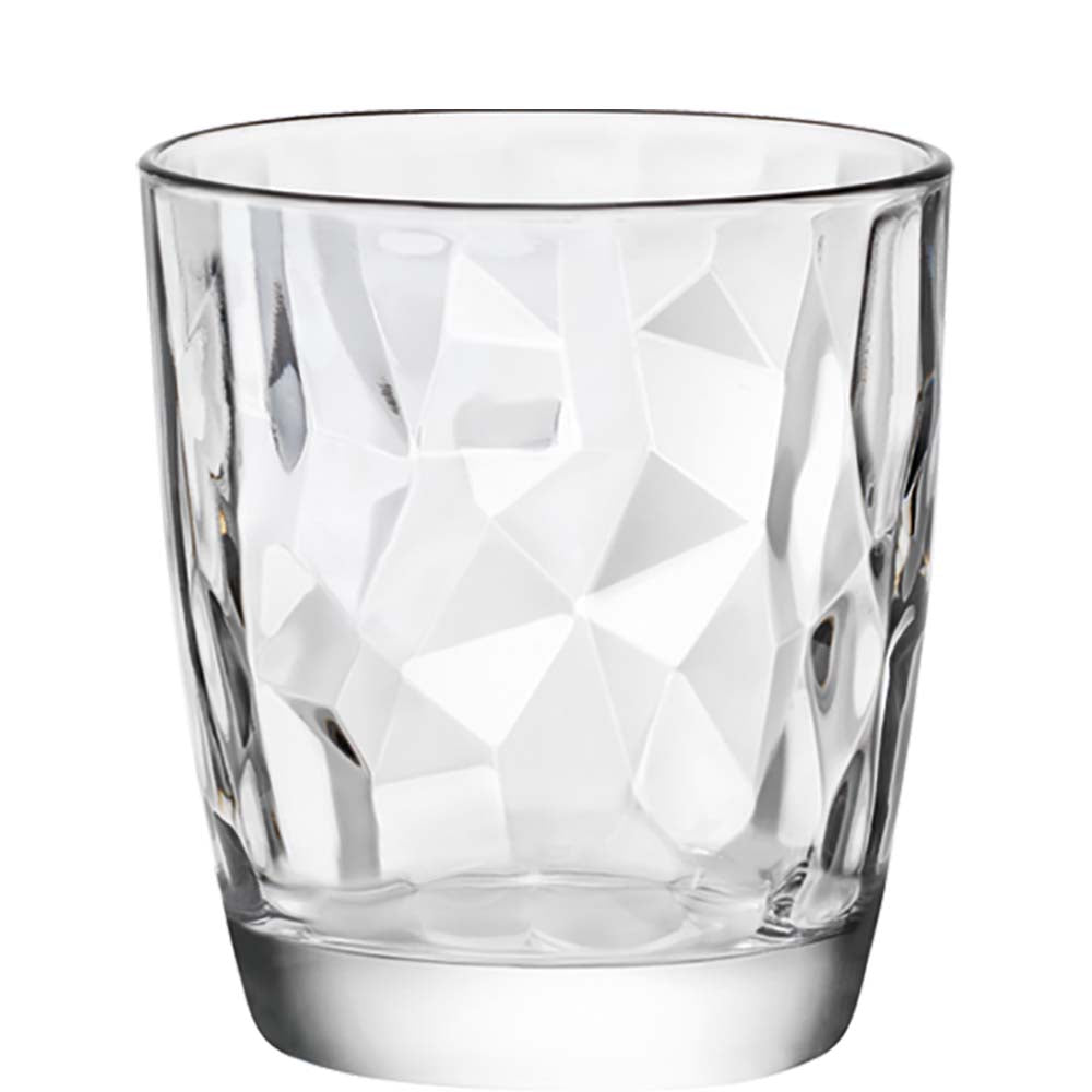 Facettierter Trinkbecher aus Glas.