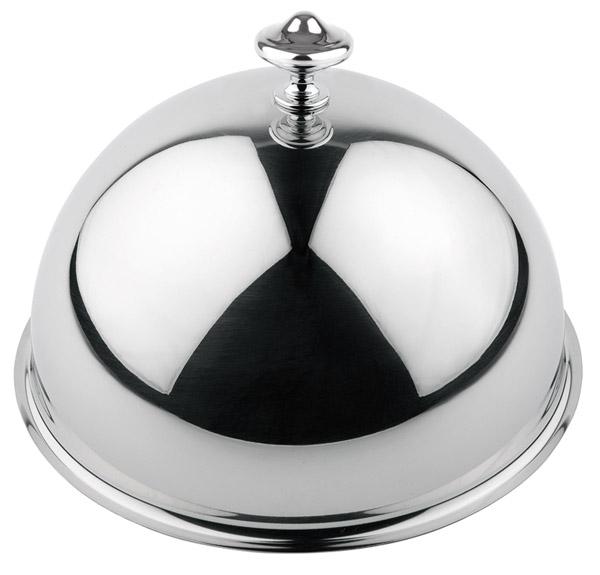 Silberne Speiseglocke aus Edelstahl.