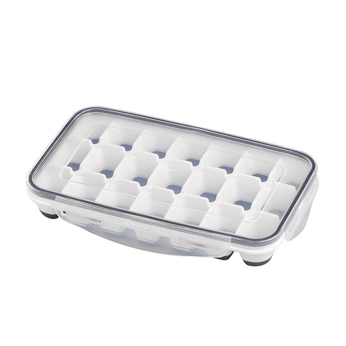Eiswürfelform mit Deckel, transparent.