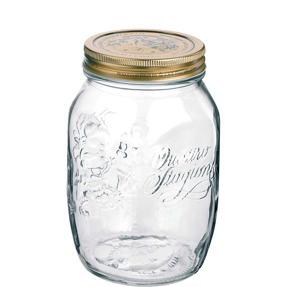 Leeres Einmachglas mit Deckel.
