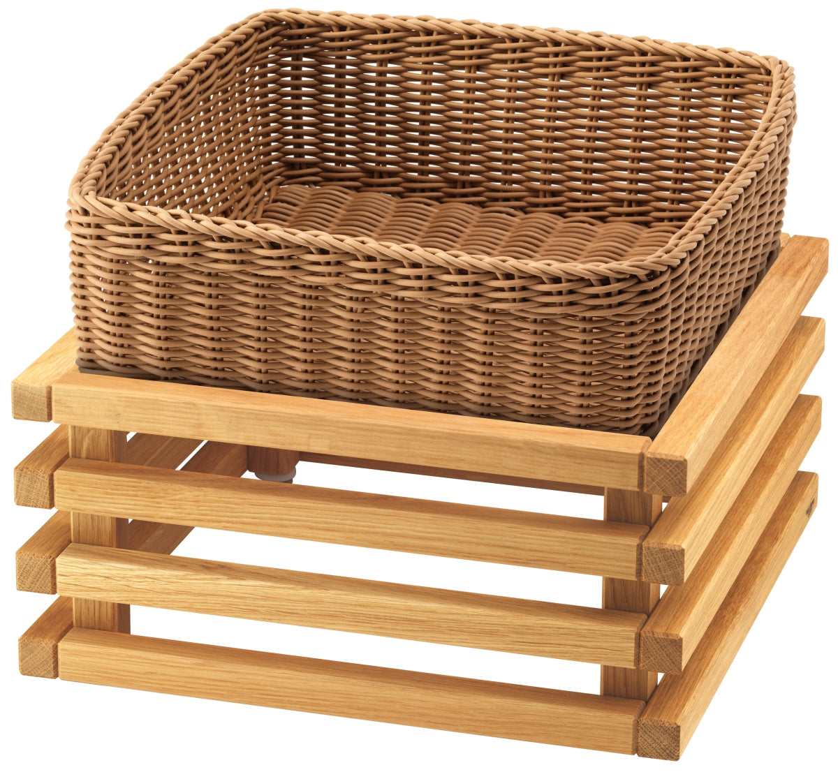 Brotkorb auf Holzgestell, Gastronomie