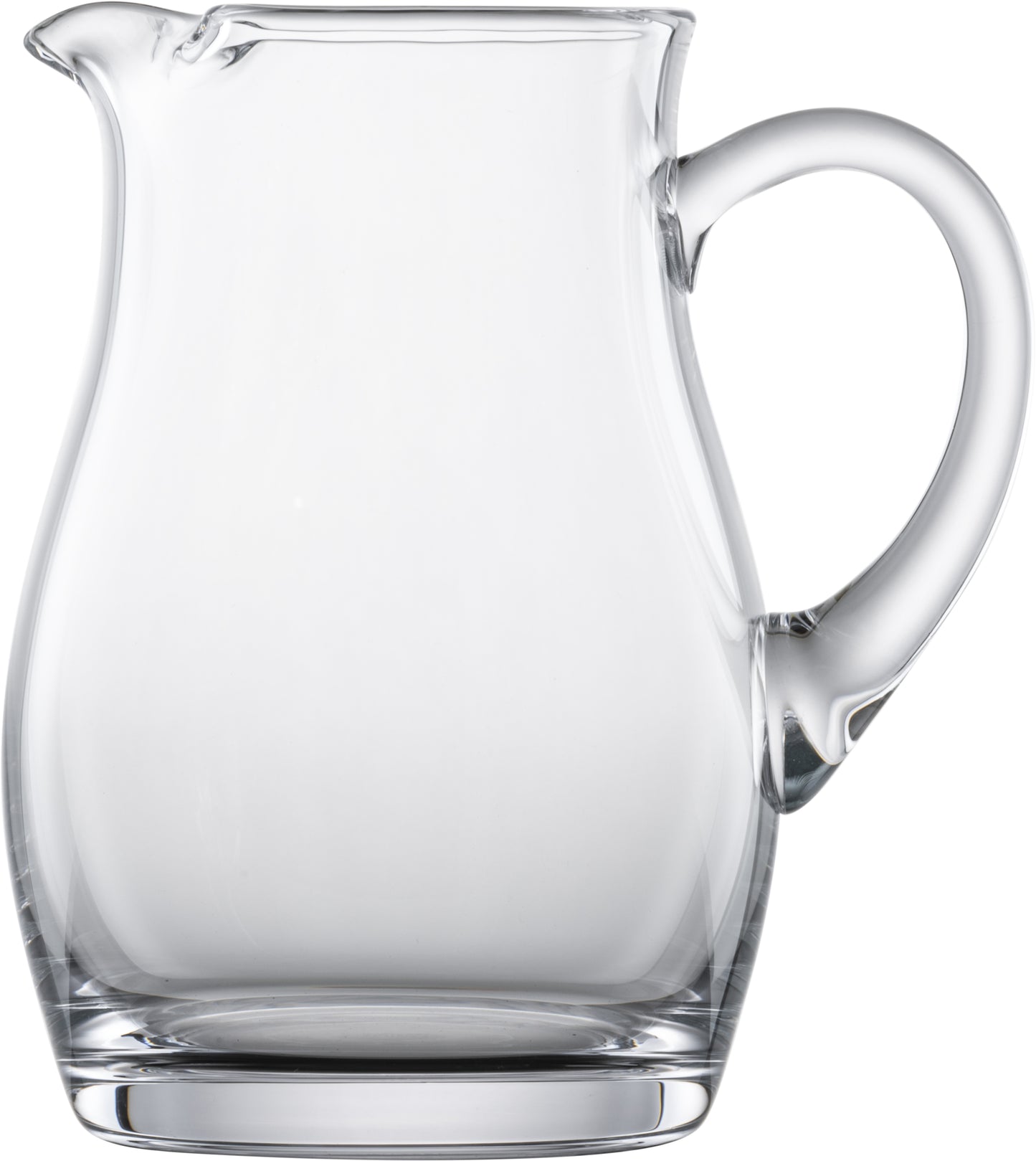 Glaskrug mit Henkel, transparent.