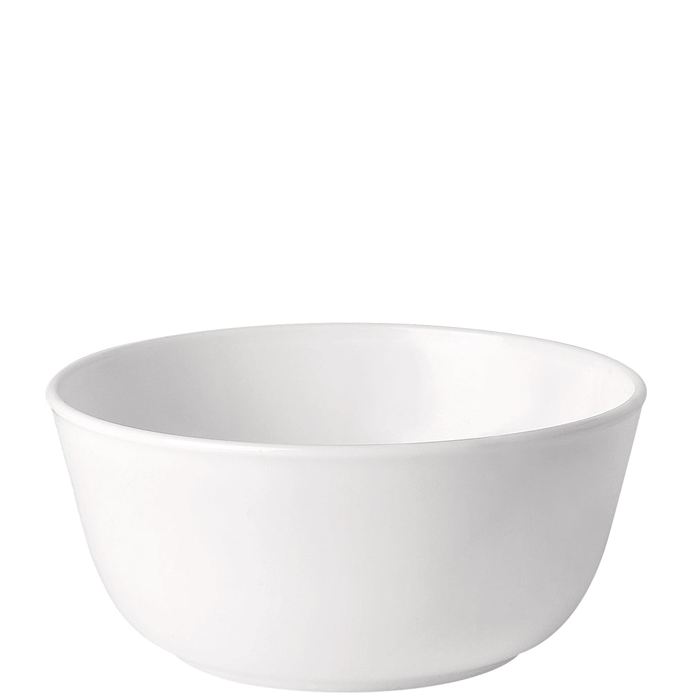 Weiße Schüssel auf weißem Hintergrund.