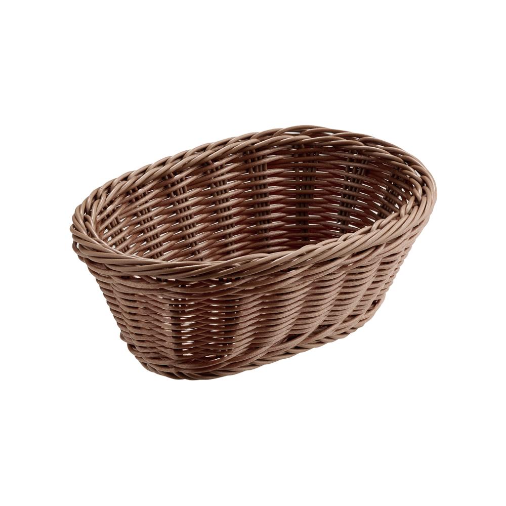 Geflochtener brauner Brotkorb oval.