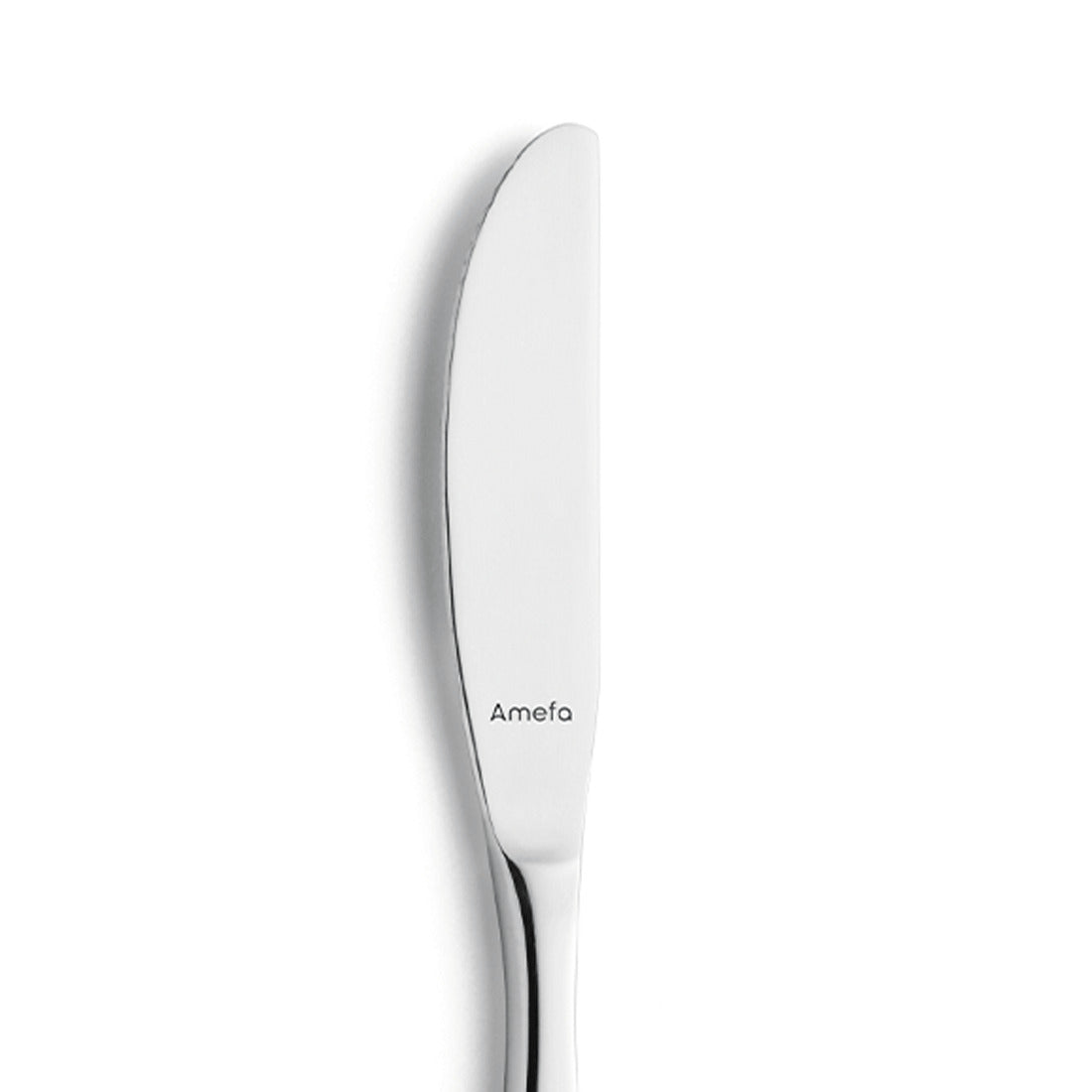 Silbernes Messer mit "Amefa"-Gravur, Nahaufnahme.