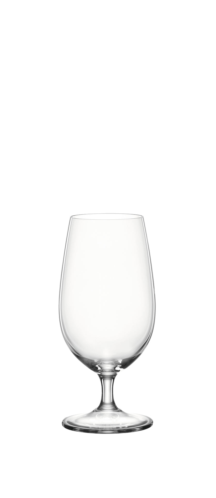 Leeres Weinglas auf Tisch.