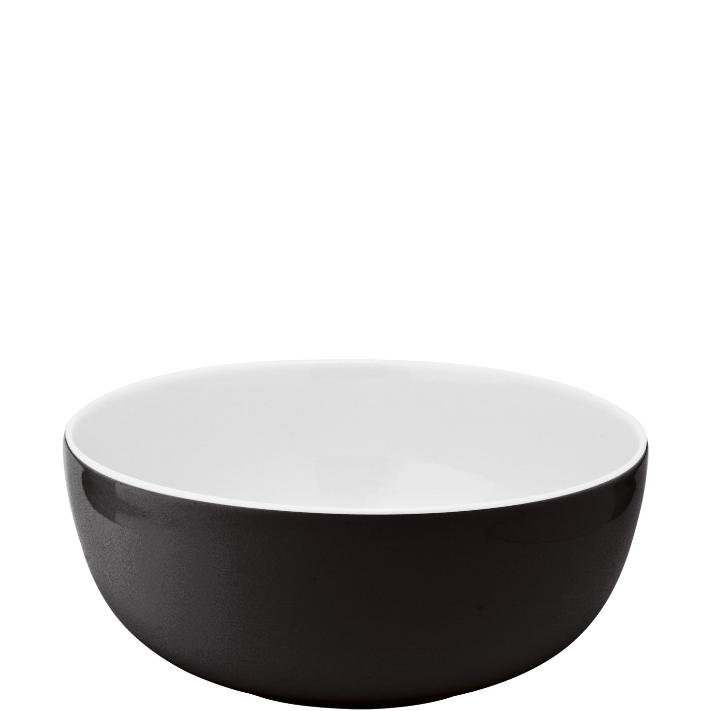 Schwarze und weiße Porzellanschale.