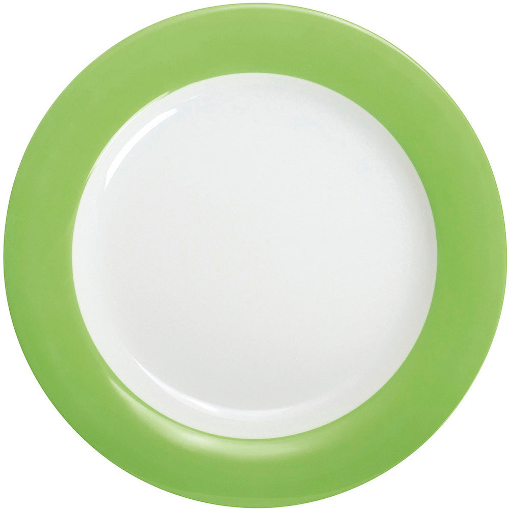 Leere grüne Speiseteller für Gastronomie