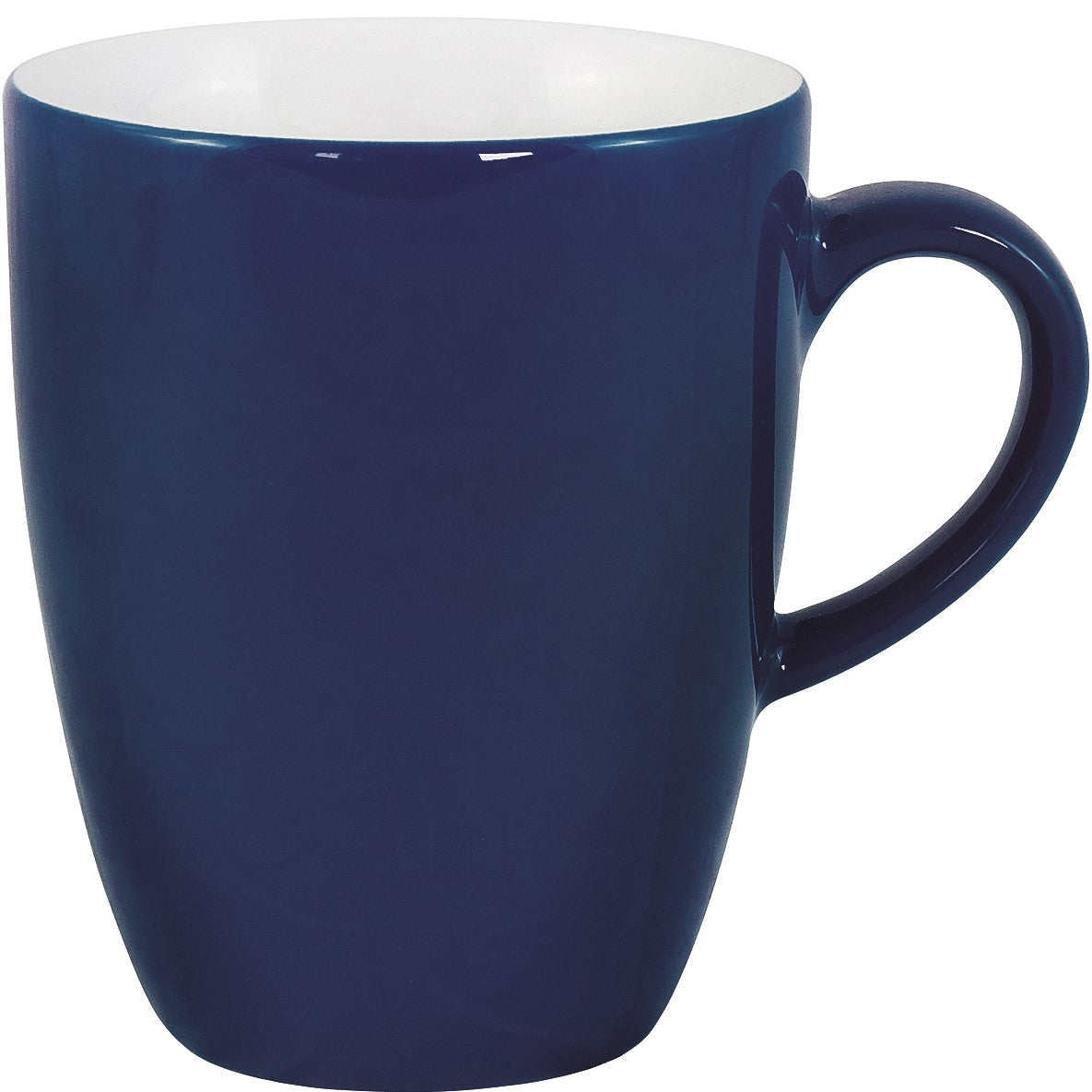 Blaue Tasse mit Henkel.