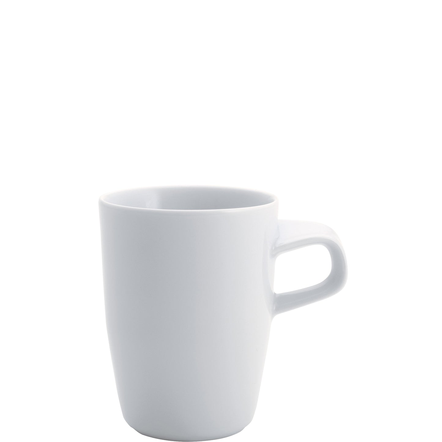 Weiße Kaffeetasse auf weißem Hintergrund