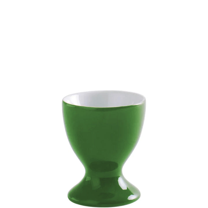 Grüner Eierbecher aus Porzellan.