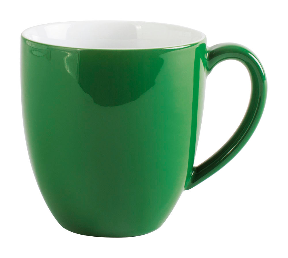 Grüne Tasse mit Henkel.