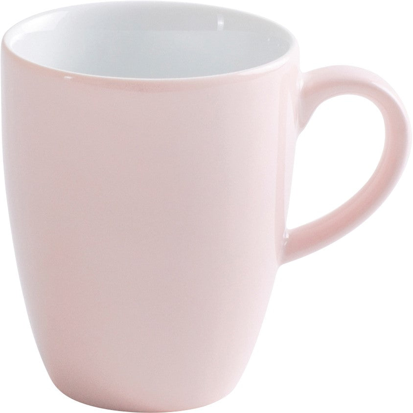 Rosa Tasse mit Henkel.