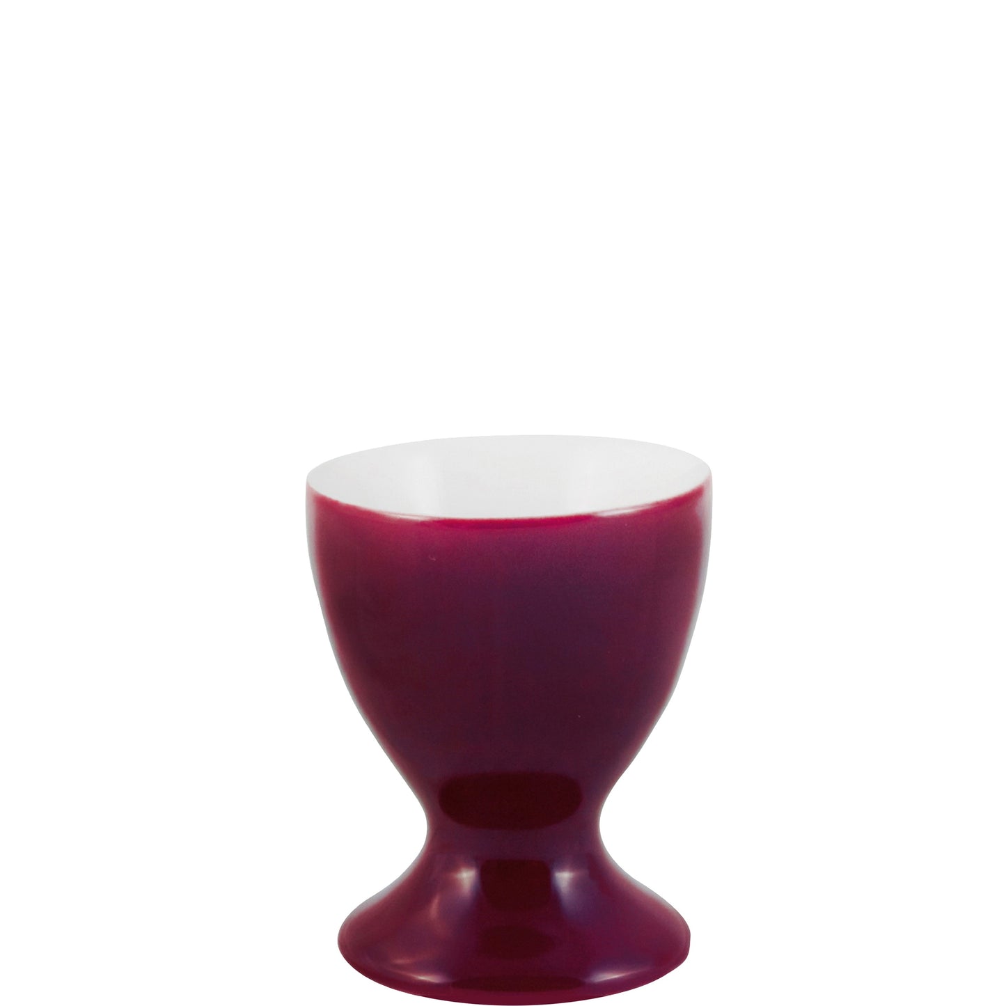 Roter Eierbecher aus Porzellan.