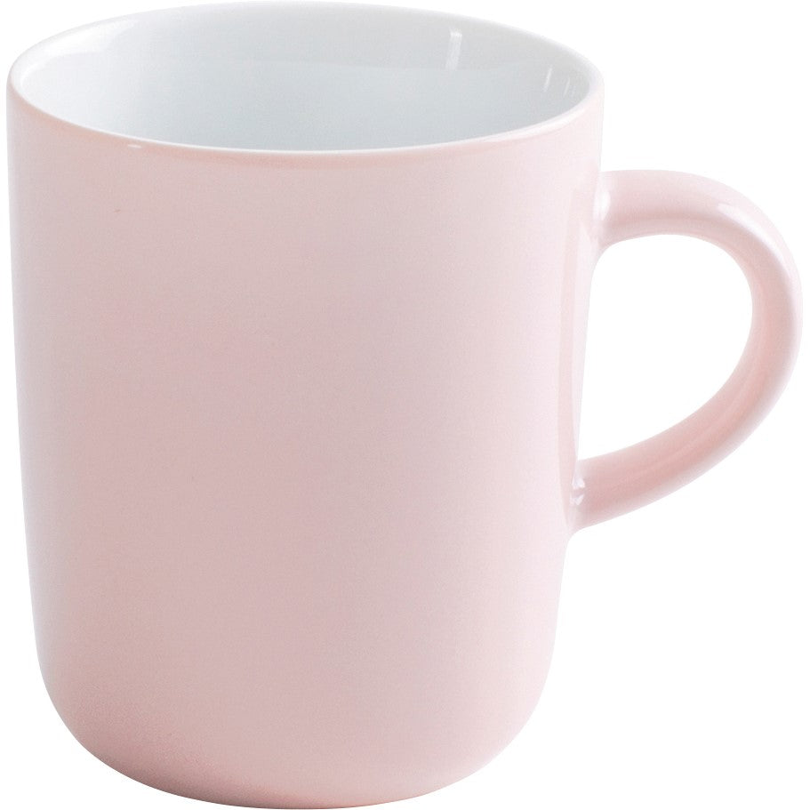 Rosa Tasse mit Henkel.
