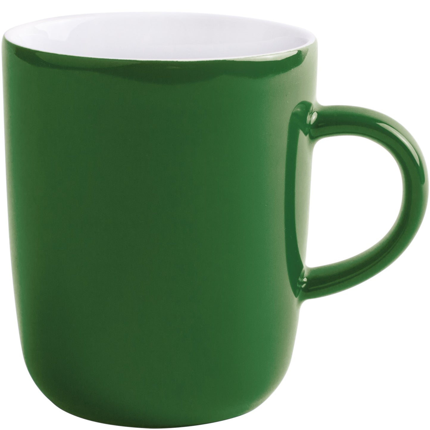 Grüne Tasse mit Henkel.