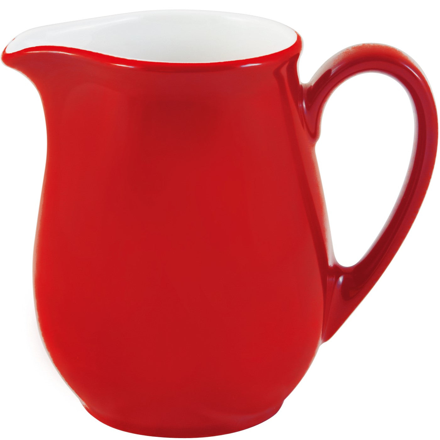 Roter Porzellan-Milchkännchen.