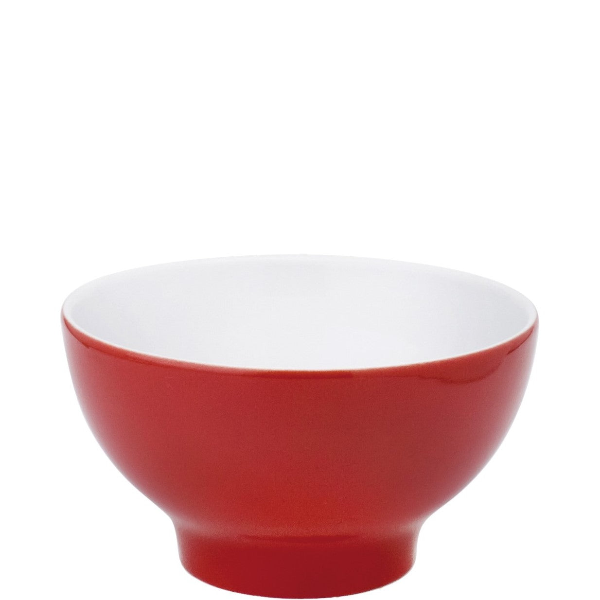 Rote Schüssel aus Porzellan.
