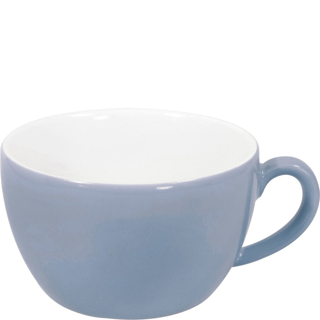 Blaue Tasse mit Henkel.