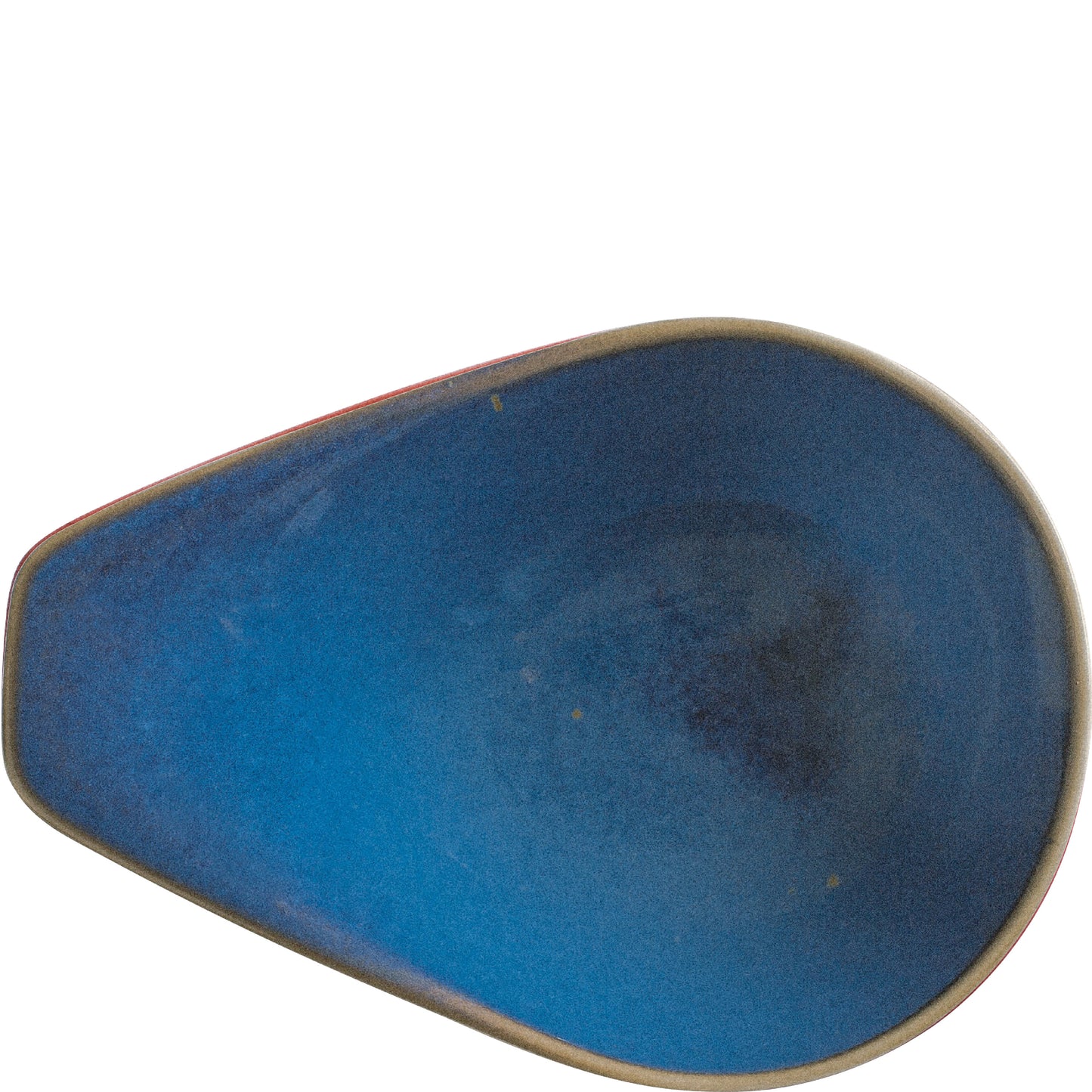 Blaues, tropfenförmiges Porzellanschälchen.