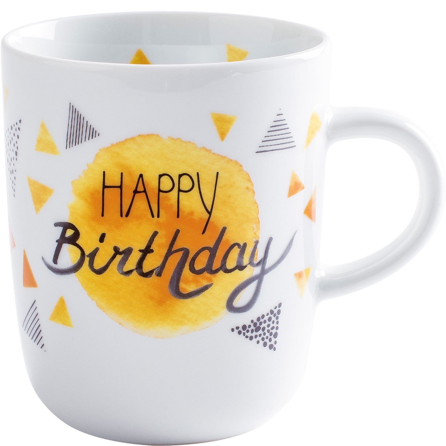 Tasse mit "Happy Birthday"-Aufdruck.