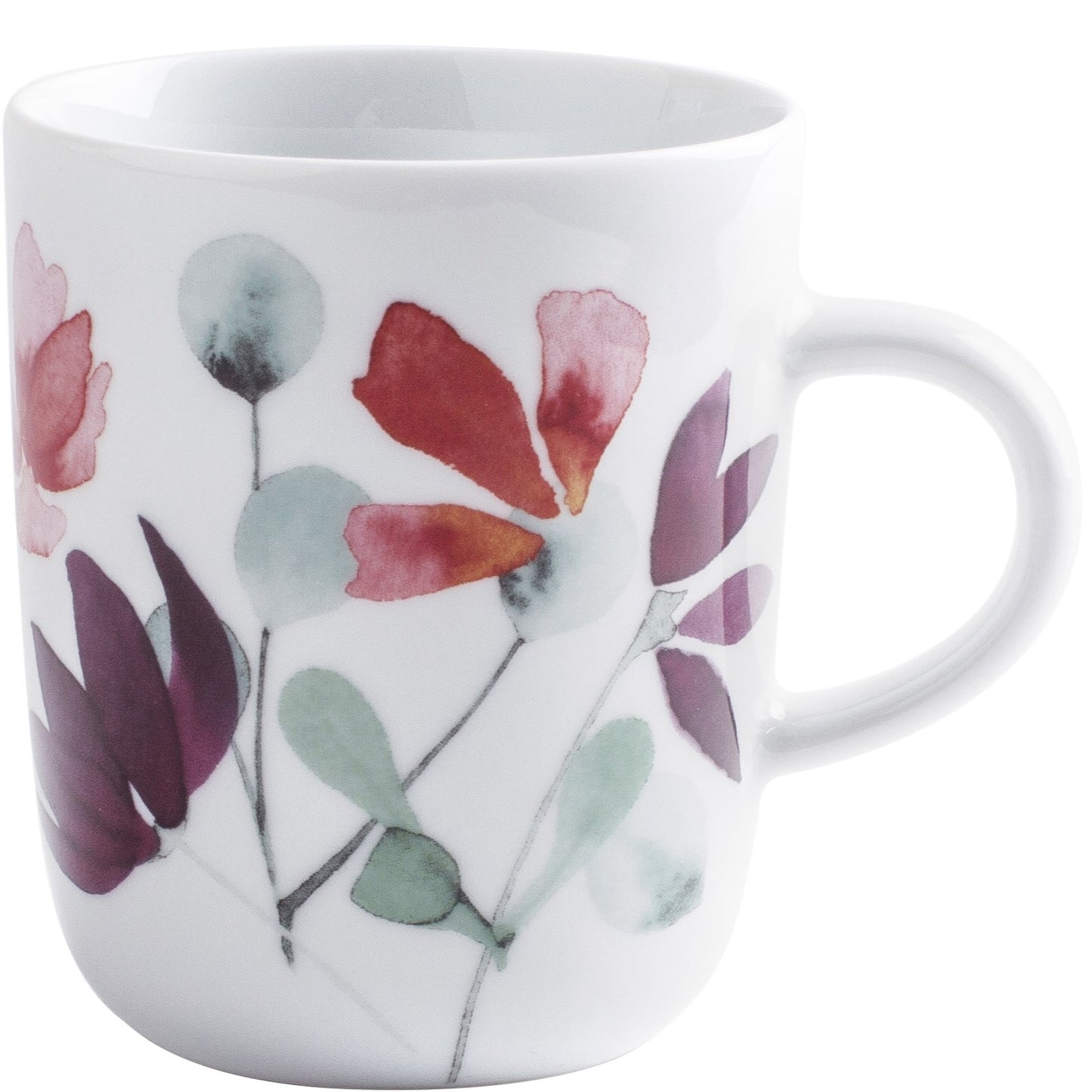 Tasse mit floralem Muster.