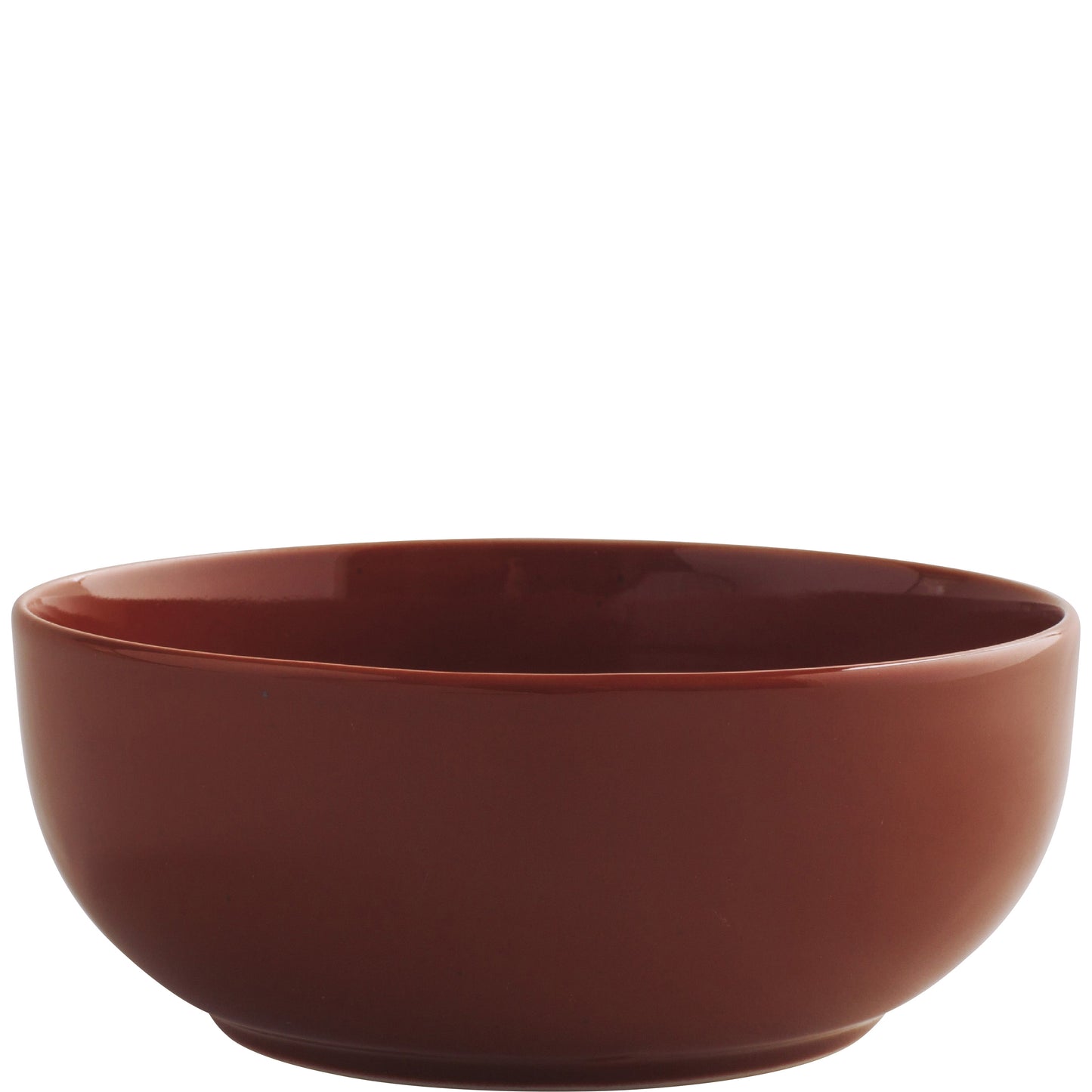 Braune Porzellanschüssel, schlichtes Design.