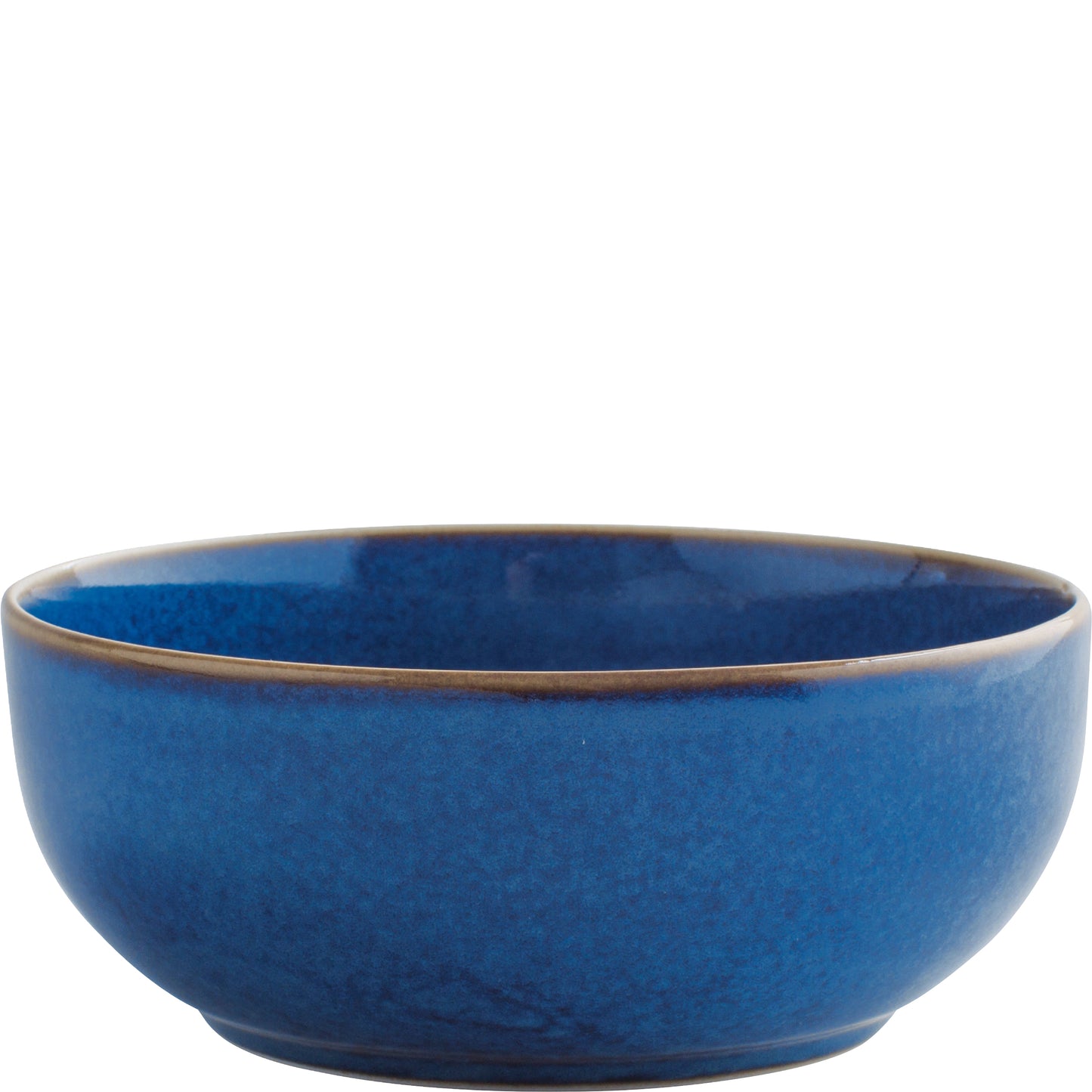 Blaue Porzellanschale mit Rand.