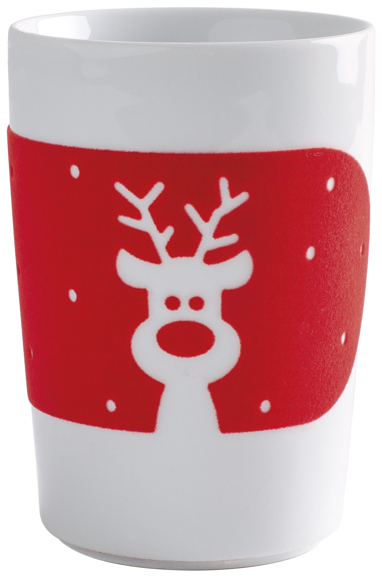 Tasse mit Rentier-Motiv, rot.