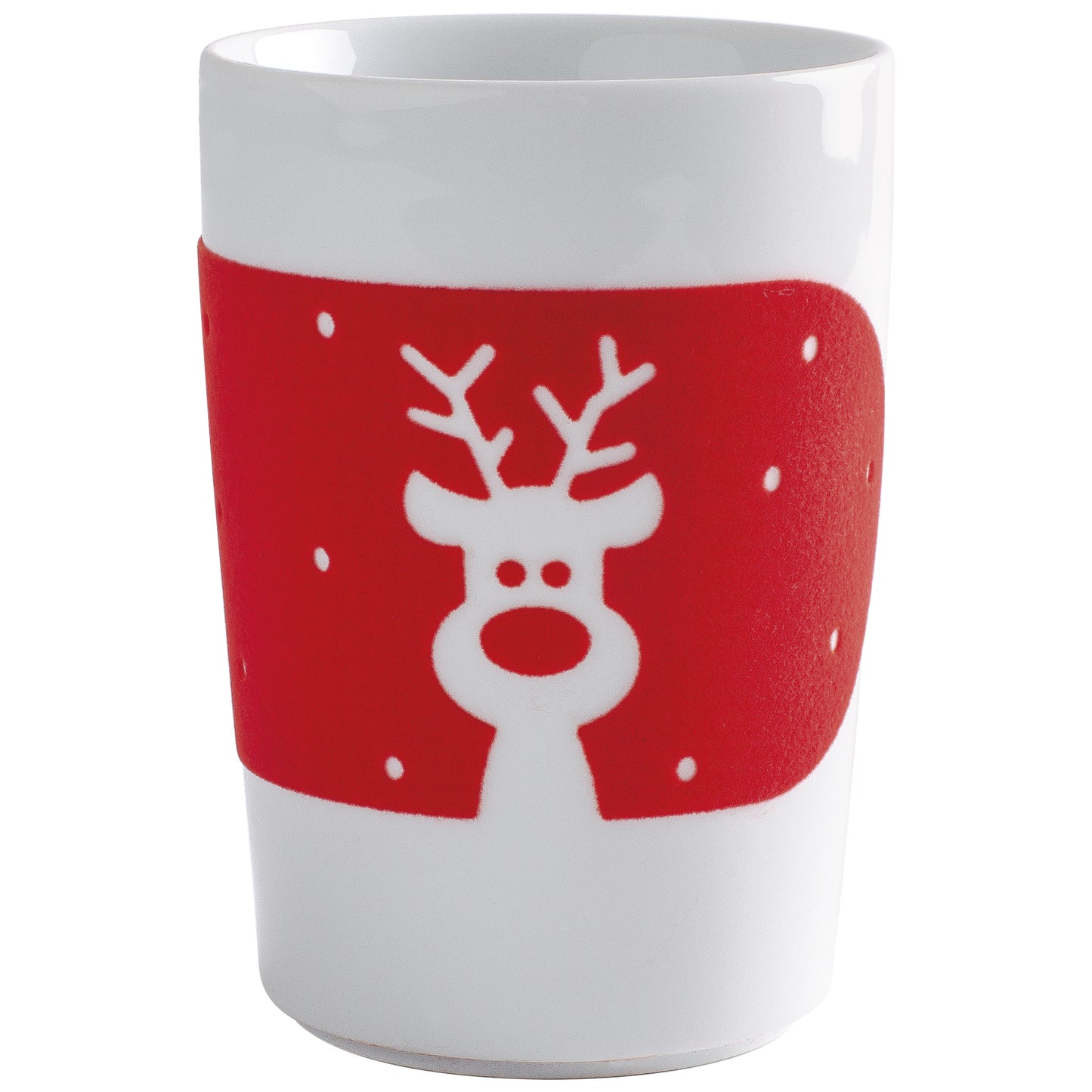 Weihnachtlicher Kaffeebecher mit Rentier-Design