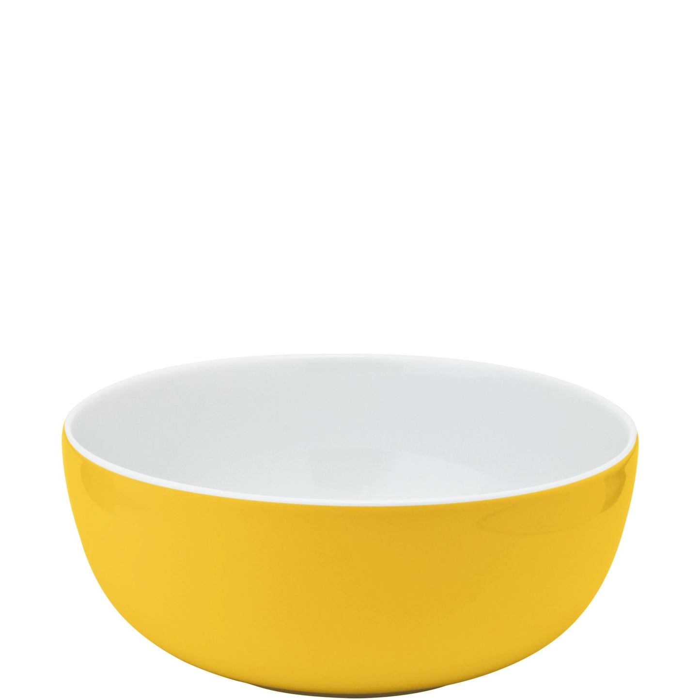 Gelbe Schüssel aus Porzellan.