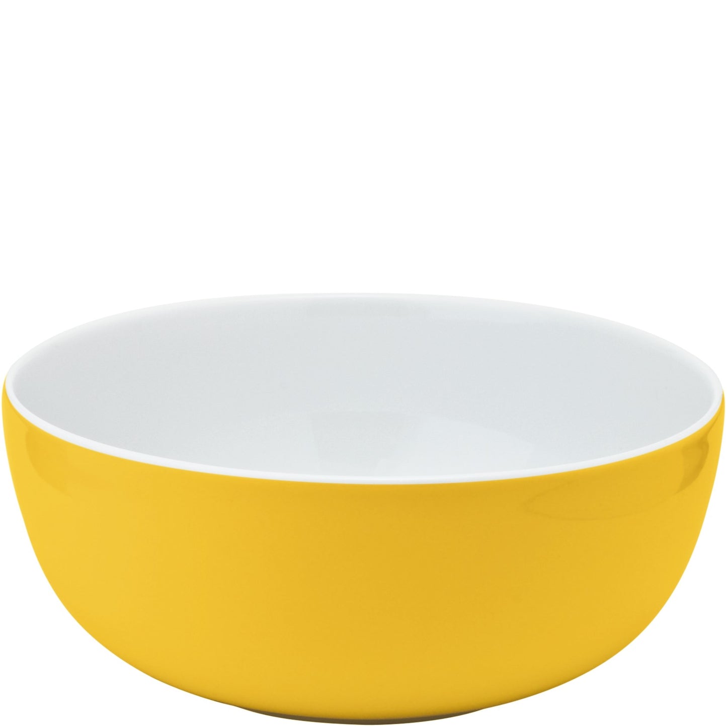 Gelbe Schüssel aus Porzellan.