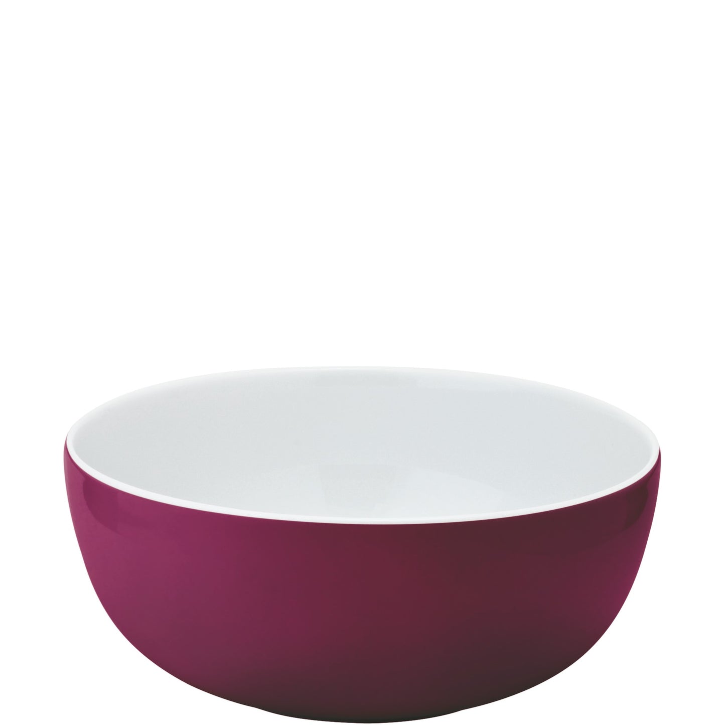 Weiße Schüssel mit rotem Rand.