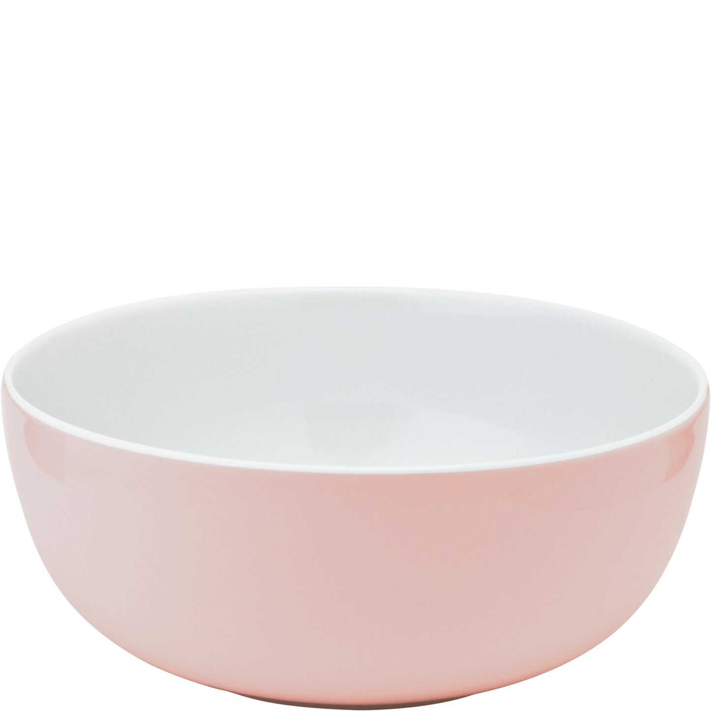 Rosa-weiße Porzellanschüssel, schlichtes Design.
