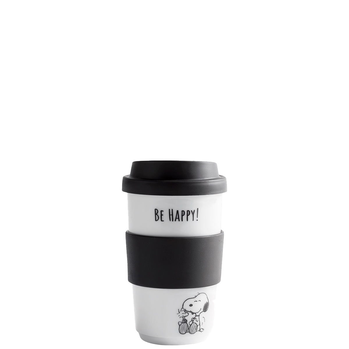 Thermobecher mit Snoopy-Motiv.