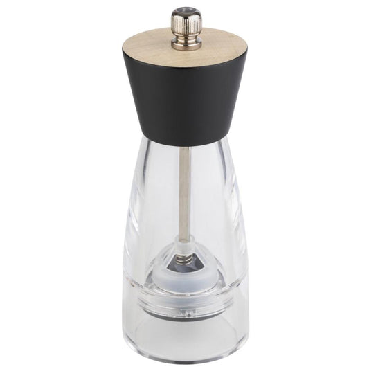 Pfeffermühle aus Glas und Metall.