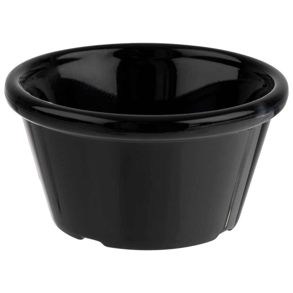 Schwarze Kunststoffschale für Gastronomie.
