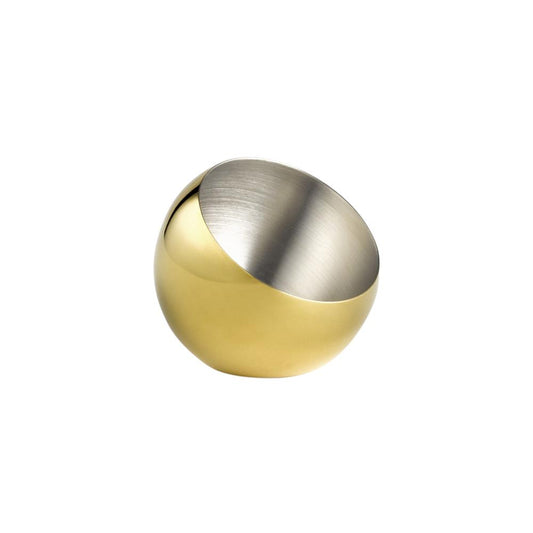 Goldene, halbkugelförmige Schale, Edelstahl.